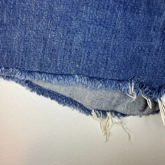 VTG Levi's Cut Off Distressed Raw Hem Denim Blue Shorts ORANGE TAB 30" Waist - Picture 6 of 6